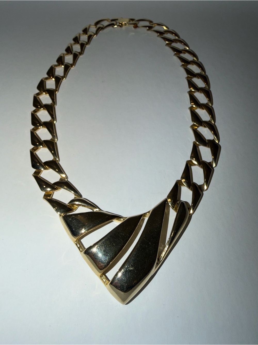Vintage Gold-Tone Statement Link Necklace